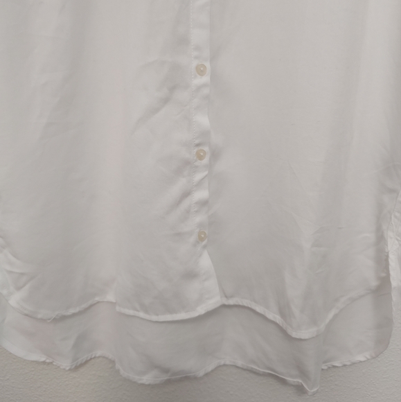 Quince White Vintage Wash Tencel Short Sleeve Button Front Camp Shirt Size Small - Picture 11 of 12